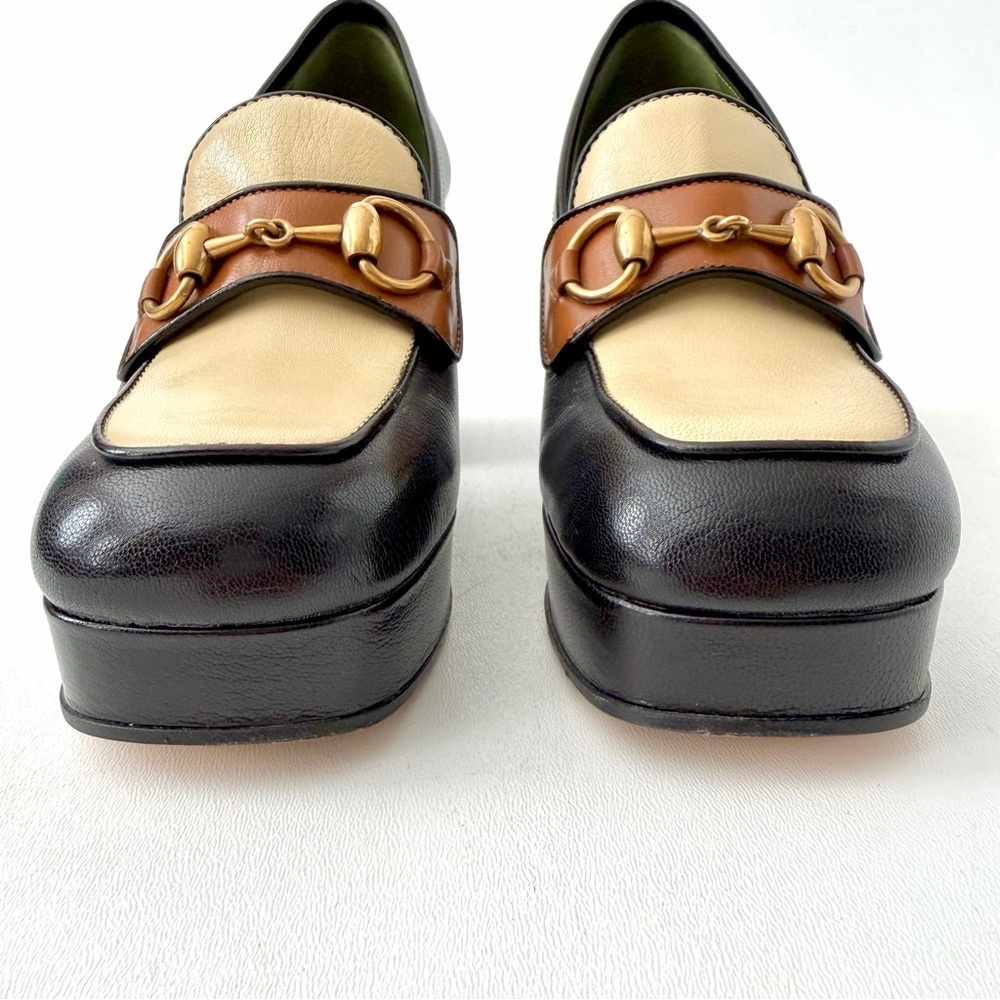 GUCCI | Horsebit Platform Loafer Pumps Houdan Block Heel Leather EU 36 - Picture 5 of 12